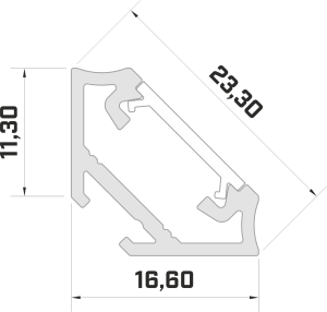 Profil aluminiowy narożny 1m ANODOWANY SREBRNY