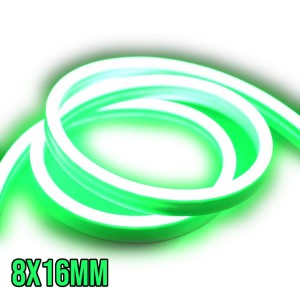 Neon FLEX 8x16mm 24V 12W/m IP65 ZIELONY 1m