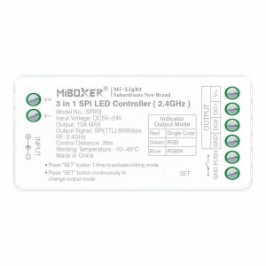 Kontroler Sterownik MiBoxer SPIR3 5-24V 10A do Taśm Pixel Cyfrowych Magic WS2811 WS2812 WS2814 Mono RGB RGBW